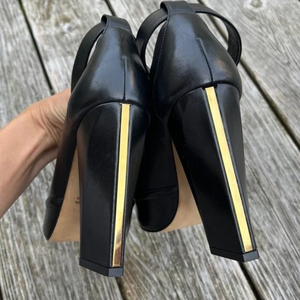 Maiyet Cecile Leather Ankle Strap Heels in Black 38
